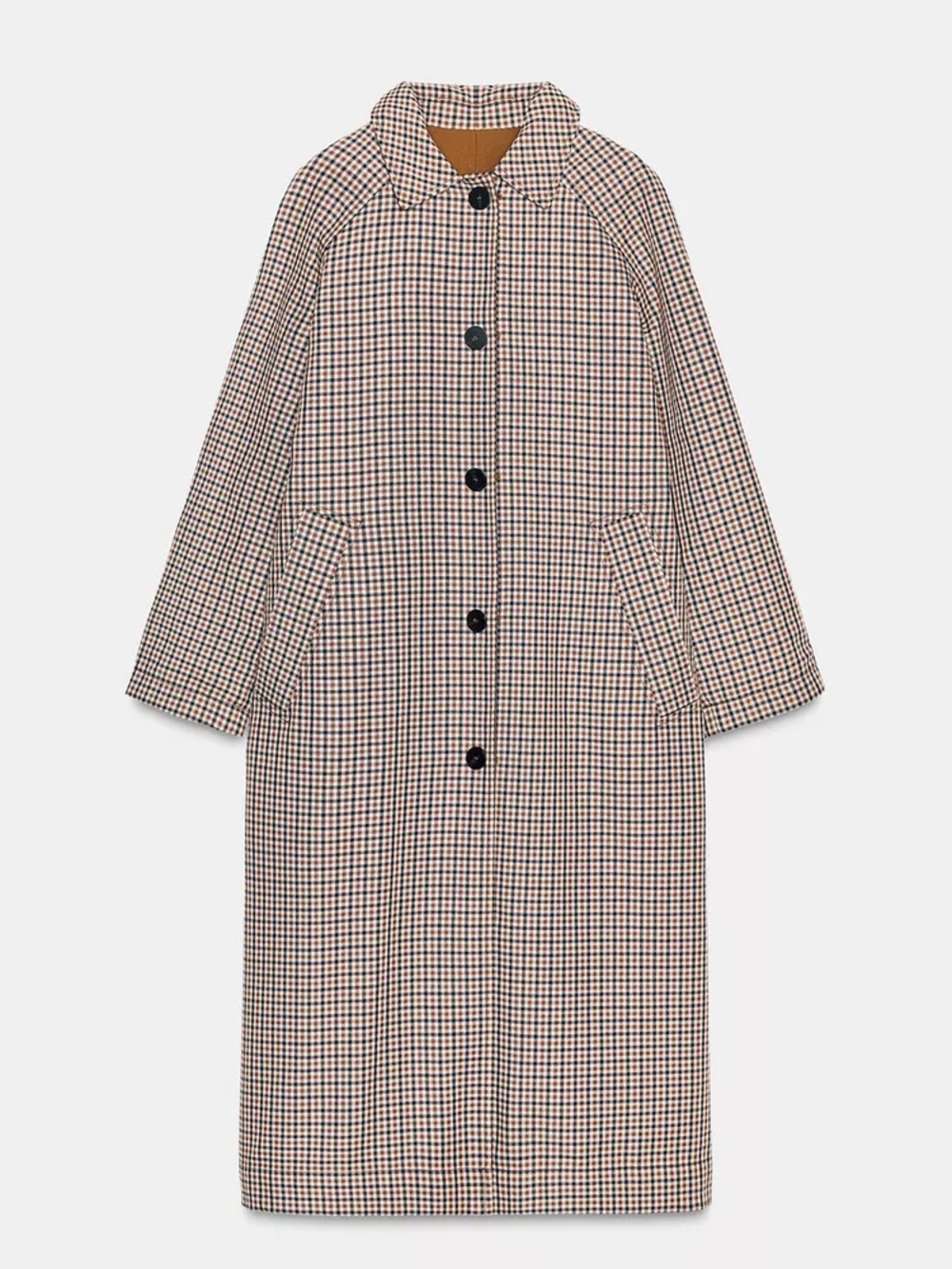 Zara Reversible Long Caramel Trench Coat - Picture 9 of 16